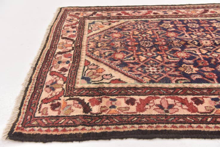 Detail image of 3' 7 x 10' 8 Hand Knotted Hamedan Persian Wool Runner Rug
