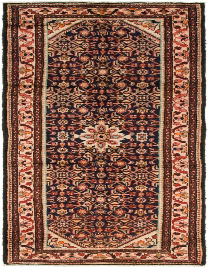 Detail image of 3' 7 x 10' 8 Hand Knotted Hamedan Persian Wool Runner Rug