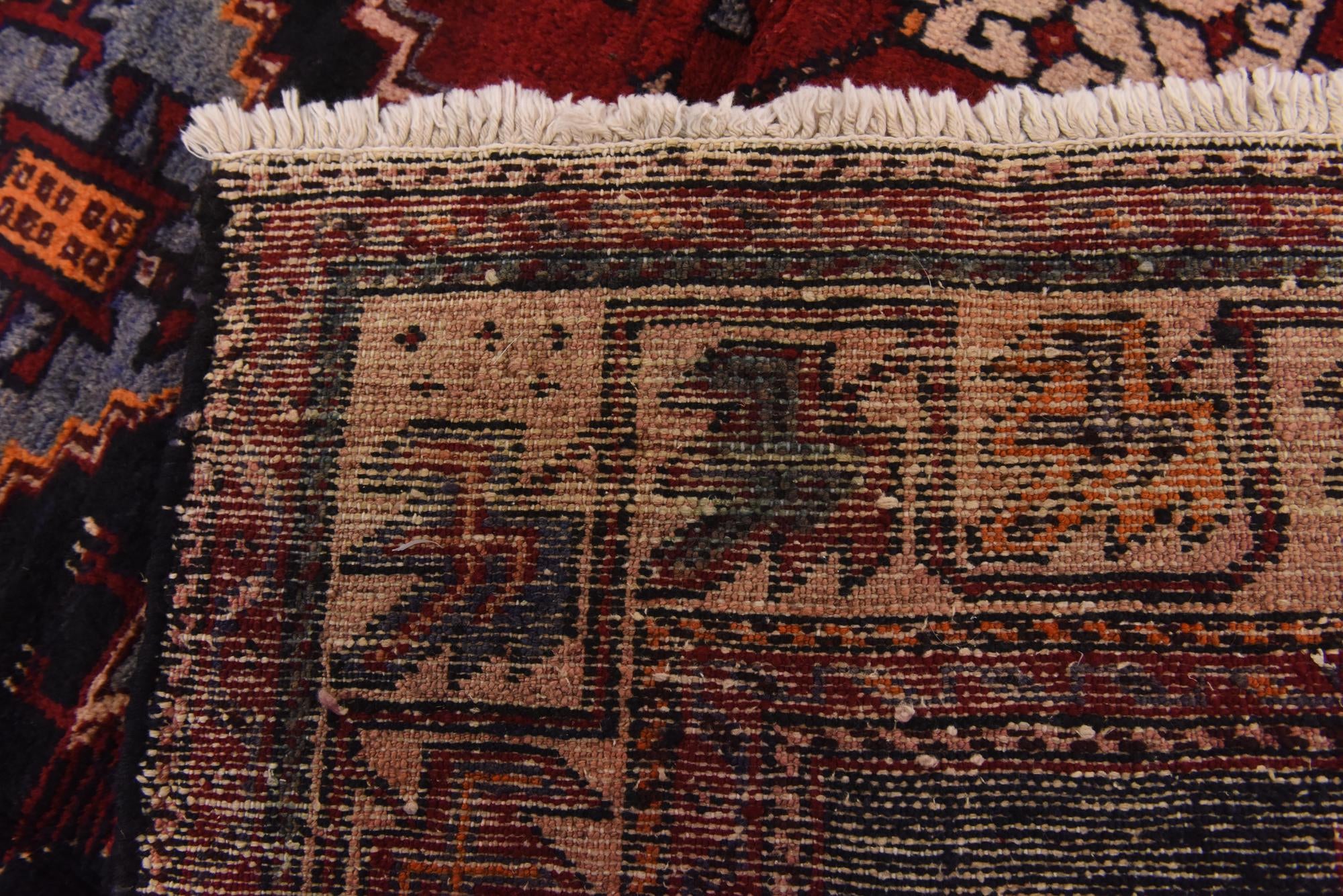 4' 6 x 9' 3 Hand Knotted Hamedan Persian Wool Runner Rug