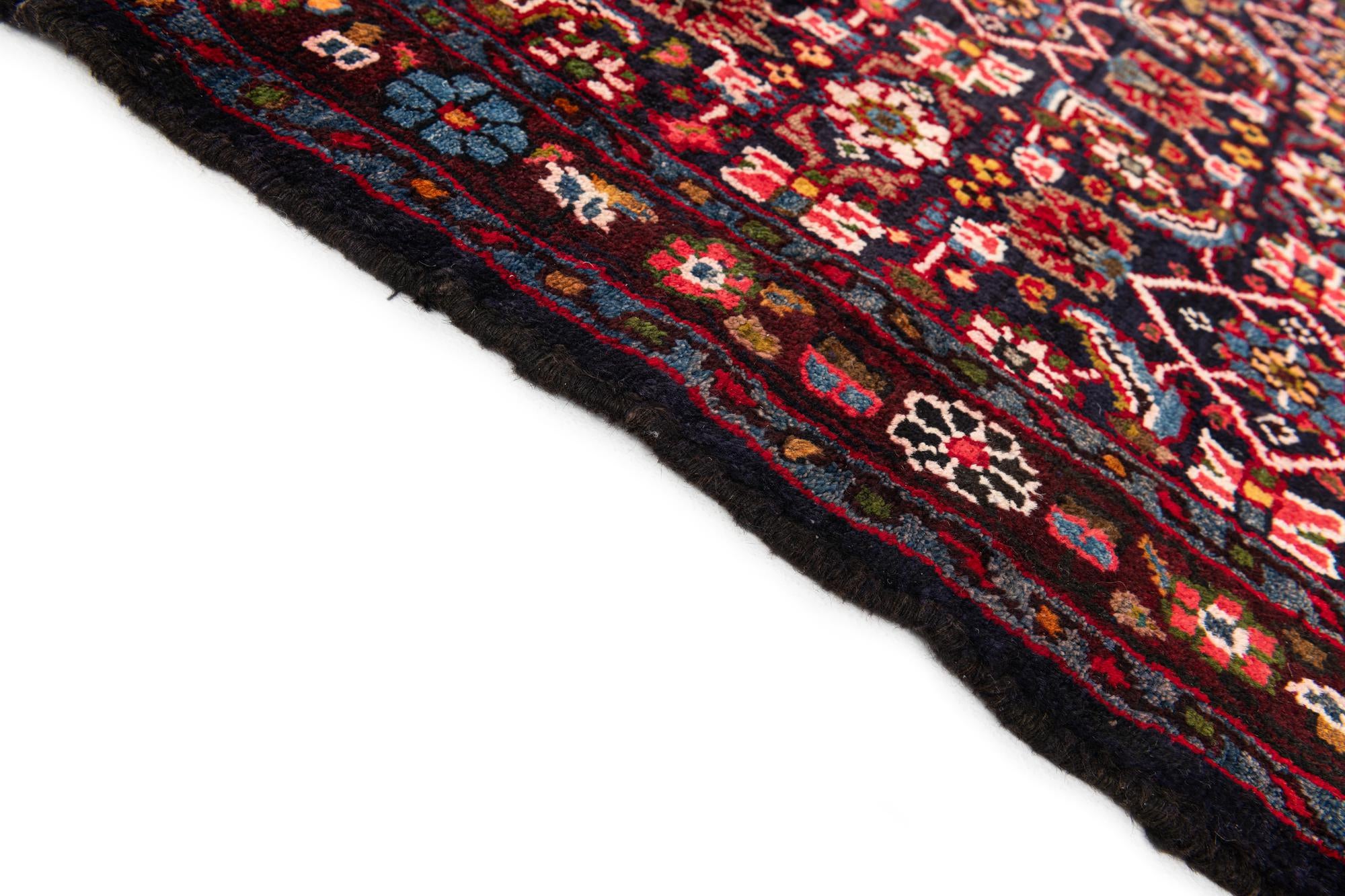 3' 3 x 13' 7 Hand Knotted Hamedan Persian Wool Runner Rug