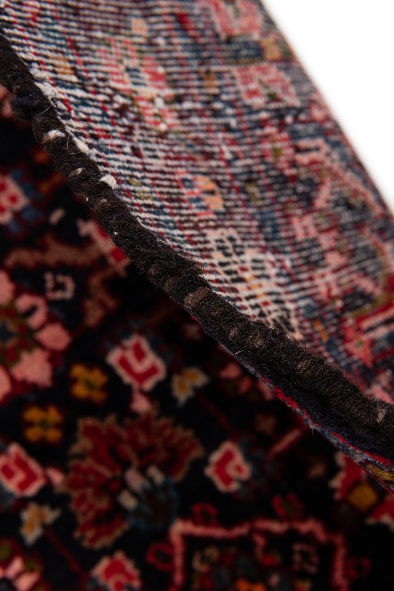 3' 3 x 13' 7 Hand Knotted Hamedan Persian Wool Runner Rug