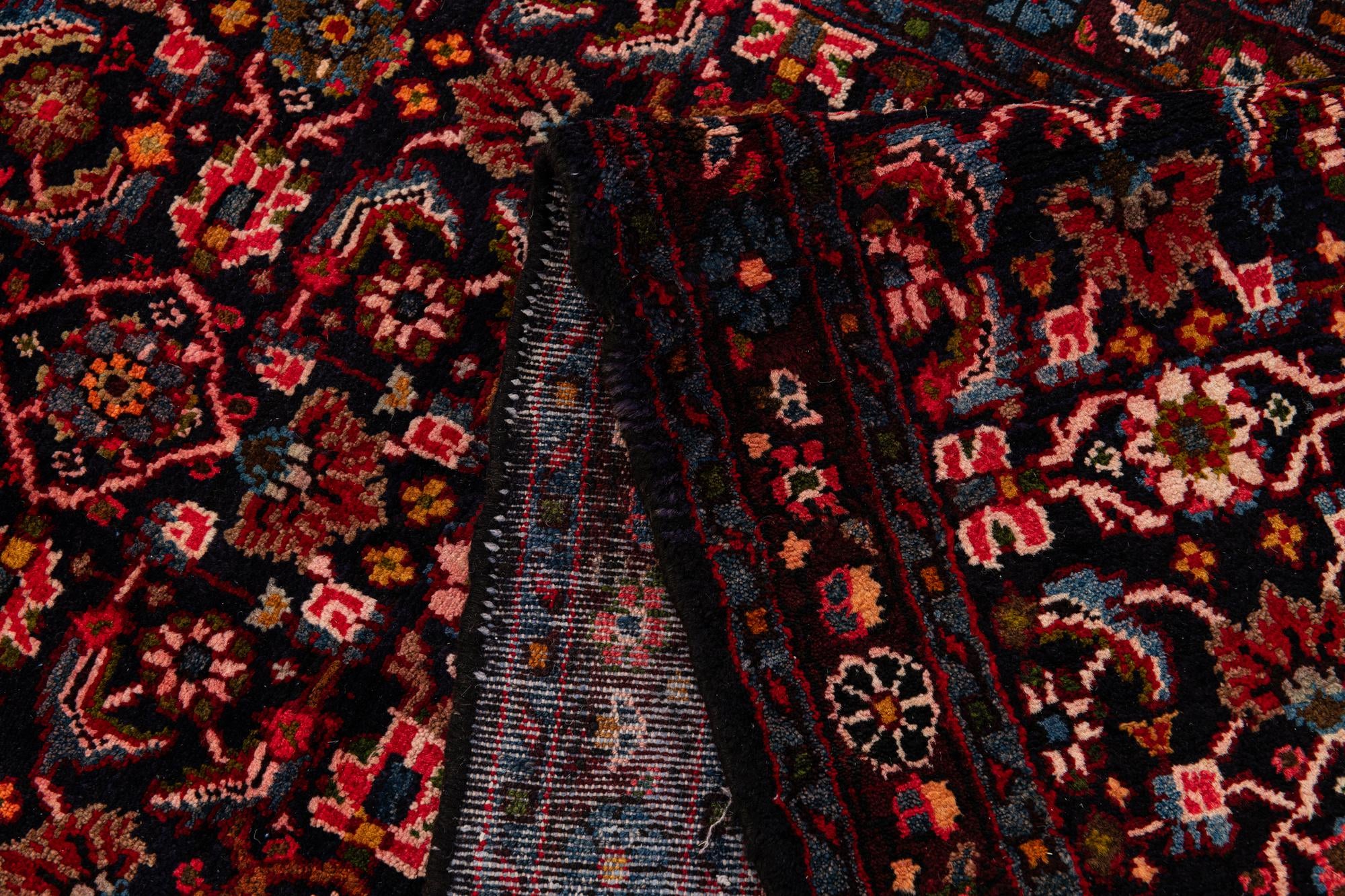 3' 3 x 13' 7 Hand Knotted Hamedan Persian Wool Runner Rug