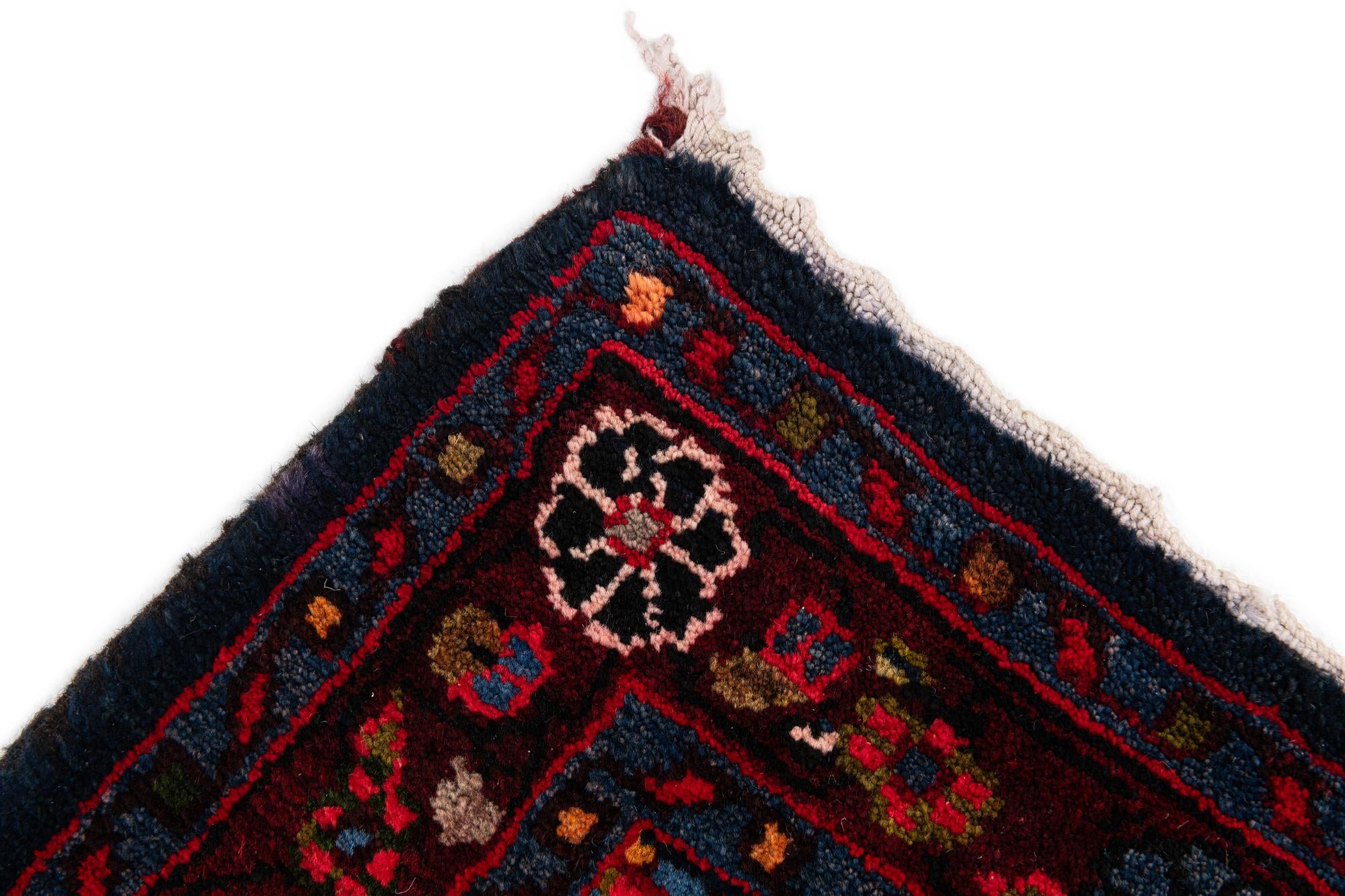 3' 3 x 13' 7 Hand Knotted Hamedan Persian Wool Runner Rug