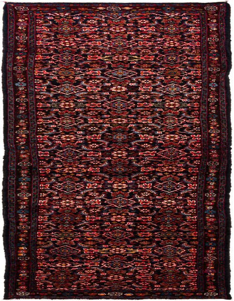Detail image of 3' 3 x 13' 7 Hand Knotted Hamedan Persian Wool Runner Rug