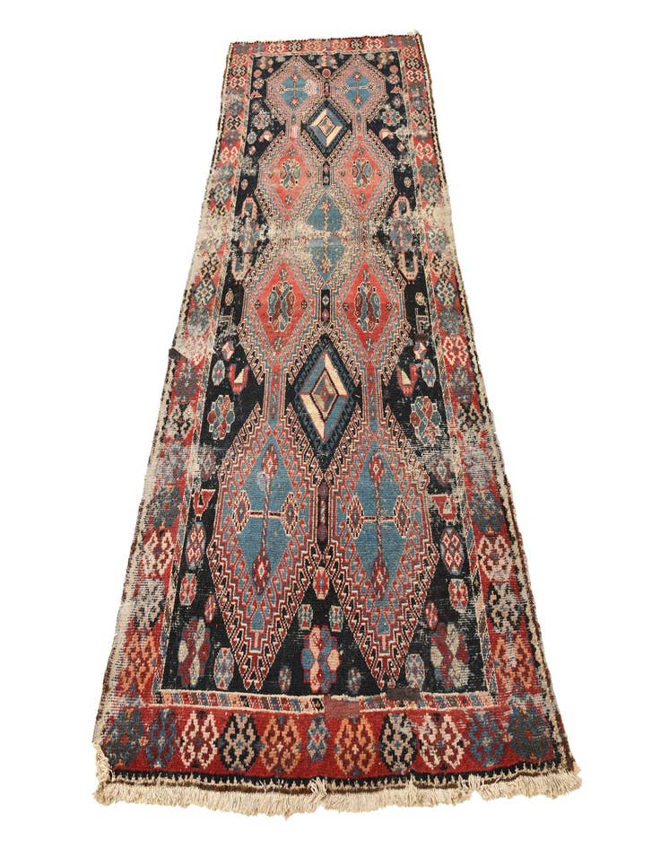 Detail image of 4' 4 x 9' 8  Hand Knotted Hamedan Persian Wool Runner Rug