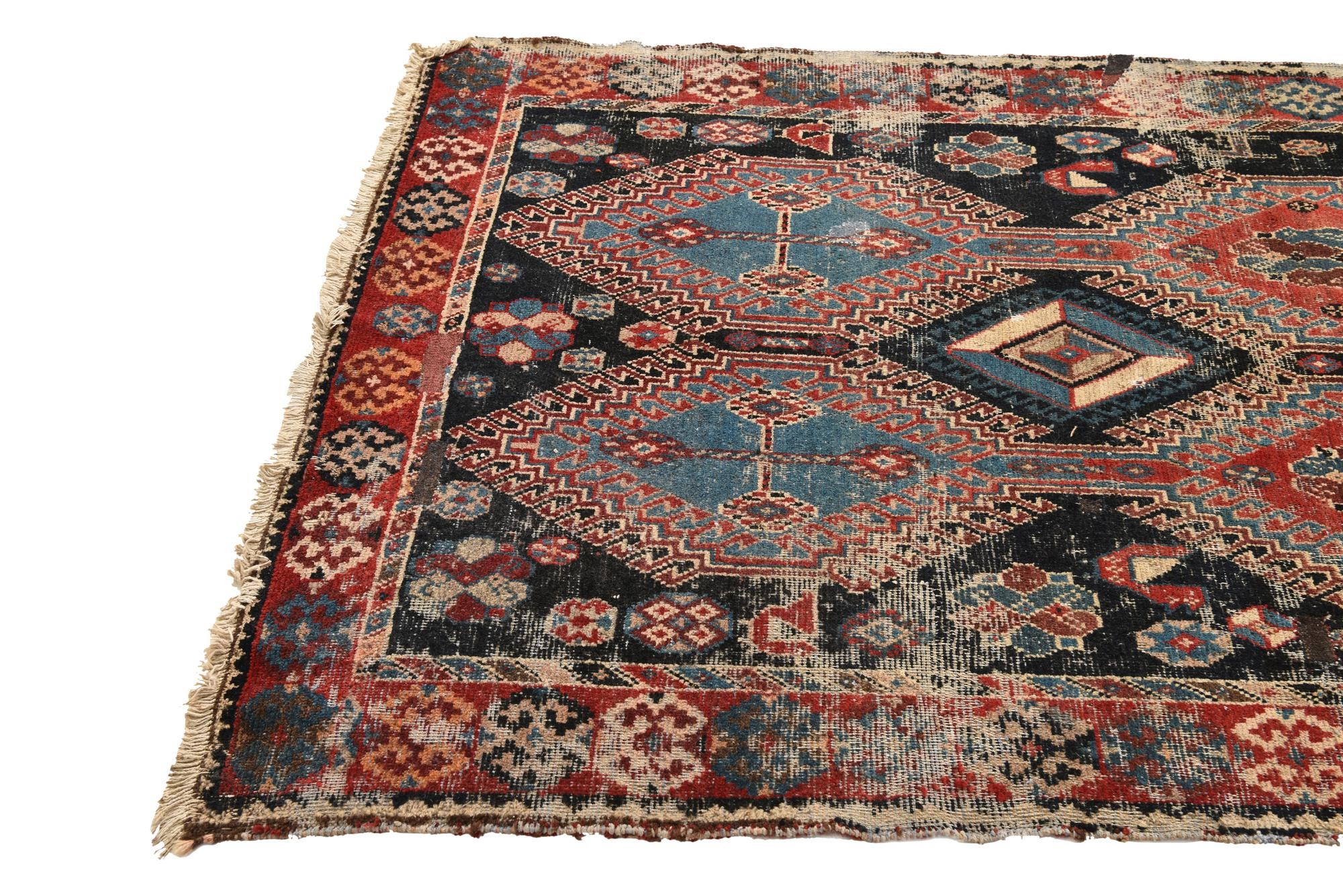 4' 4 x 9' 8 Hand Knotted Hamedan Persian Wool Runner Rug