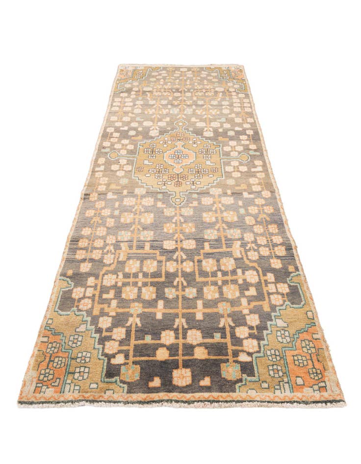 Detail image of 3' 4 x 9' 10  Hand Knotted Hamedan Persian Wool Runner Rug