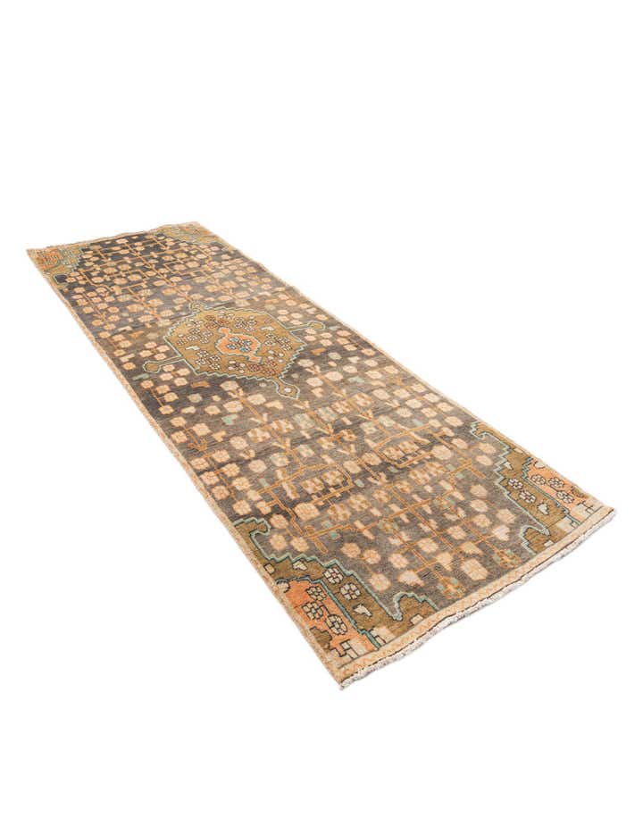 3' 4 x 9' 10 Hand Knotted Hamedan Persian Wool Runner Rug