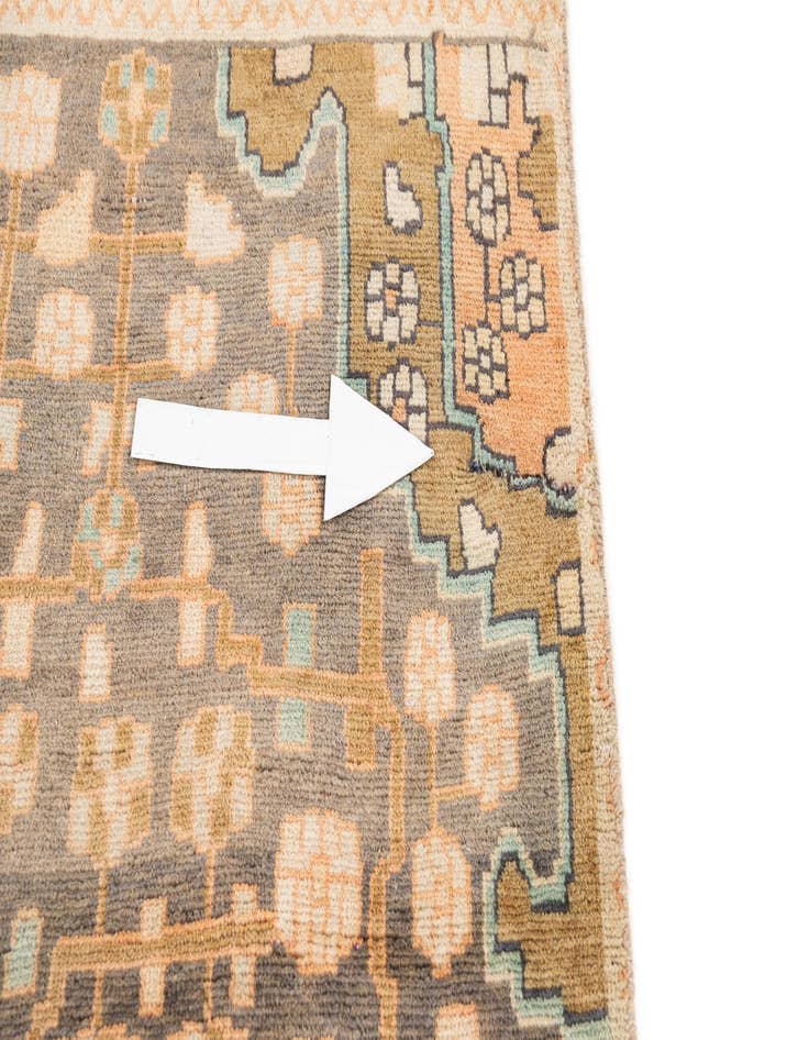 Detail image of 3' 4 x 9' 10  Hand Knotted Hamedan Persian Wool Runner Rug