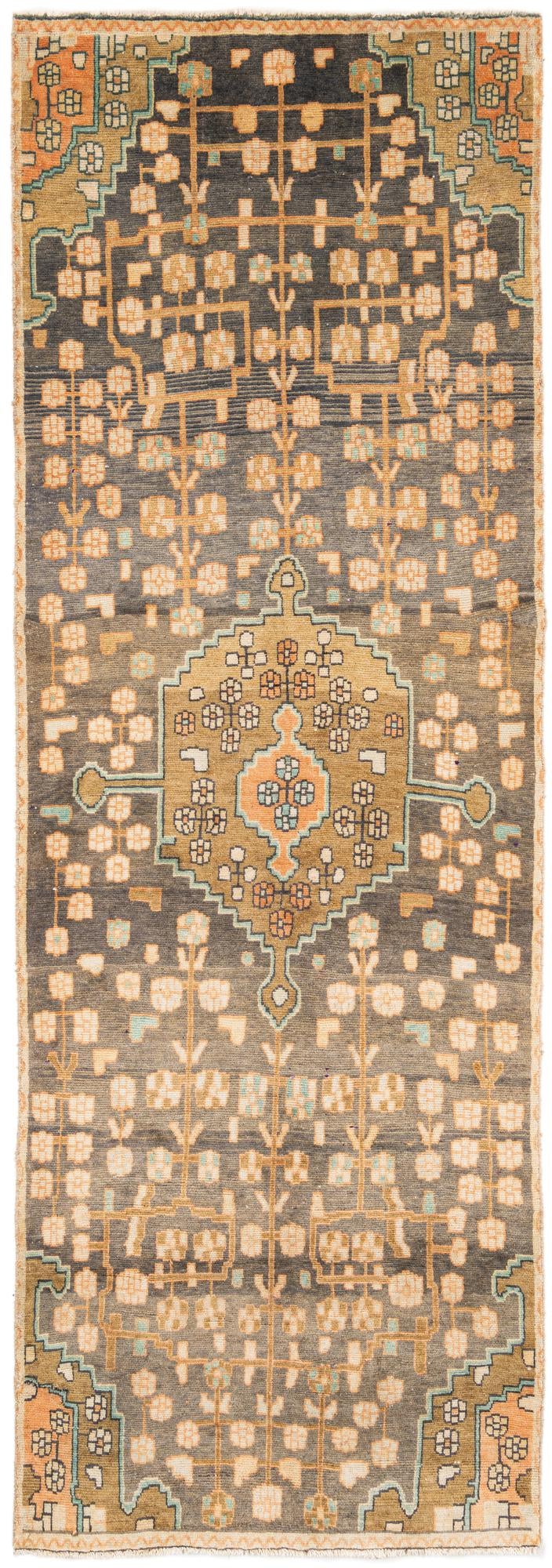 3' 4 x 9' 10 Hand Knotted Hamedan Persian Wool Runner Rug