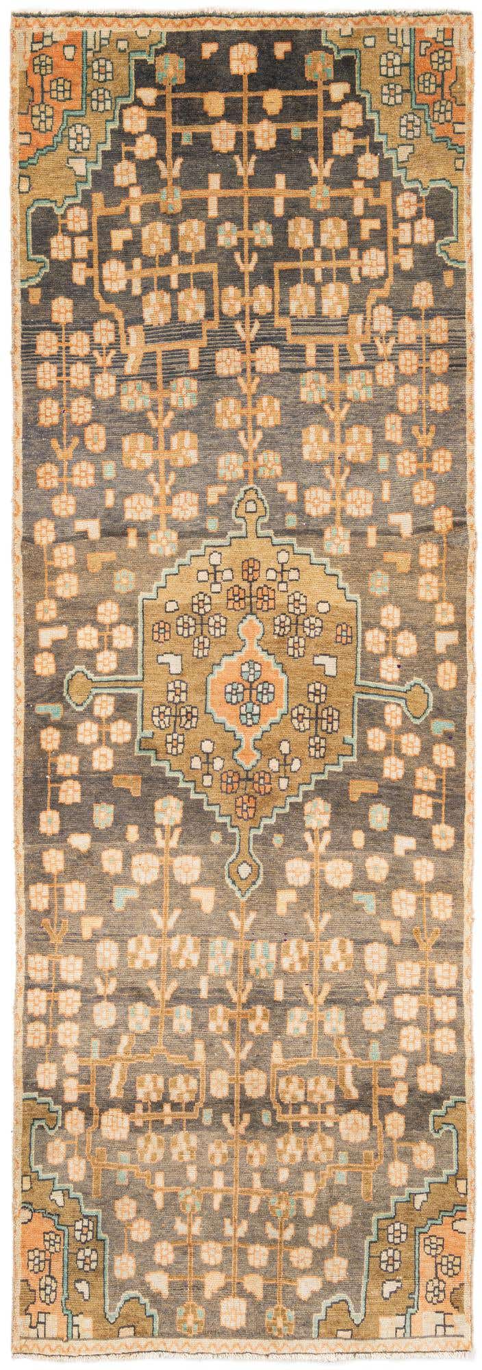 3' 4 x 9' 10 Hand Knotted Hamedan Persian Wool Runner Rug