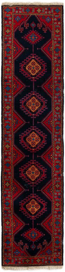 Detail image of 2' 10 x 12' 2 Hand Knotted Hamedan Persian Wool Runner Rug