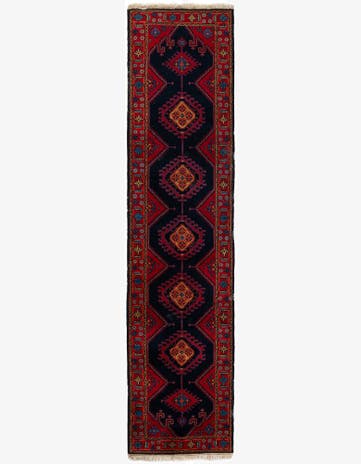 2' 10 x 12' 2 Hand Knotted Hamedan Persian Wool Runner Rug
