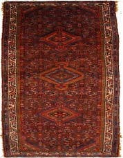 Detail image of 3' 5 x 9' 10 Hand Knotted Hossainabad Persian Wool Runner Rug