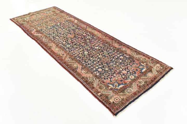 3' 8 x 10' 6 Hand Knotted Hossainabad Persian Wool Runner Rug