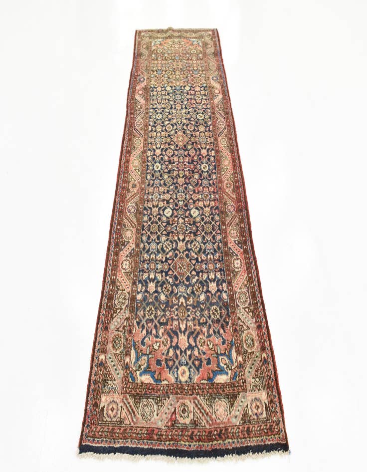 Detail image of 3' 8 x 10' 6 Hand Knotted Hossainabad Persian Wool Runner Rug