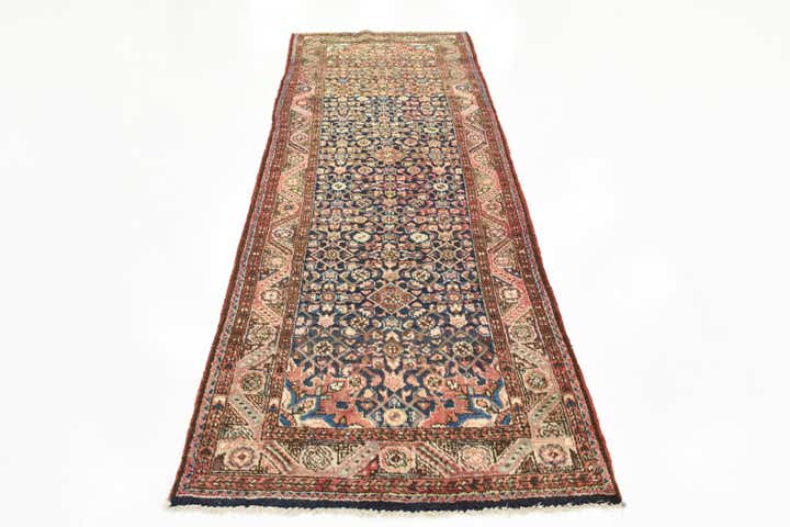 3' 8 x 10' 6 Hand Knotted Hossainabad Persian Wool Runner Rug