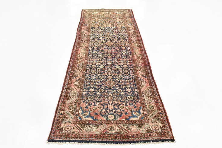 Detail image of 3' 8 x 10' 6 Hand Knotted Hossainabad Persian Wool Runner Rug
