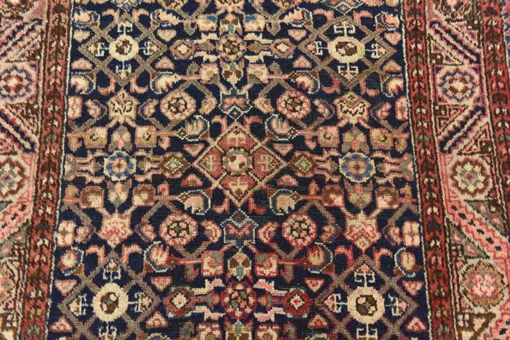 Detail image of 3' 8 x 10' 6 Hand Knotted Hossainabad Persian Wool Runner Rug