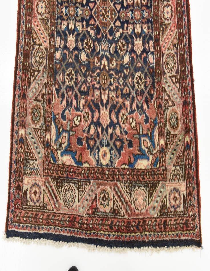 Detail image of 3' 8 x 10' 6 Hand Knotted Hossainabad Persian Wool Runner Rug