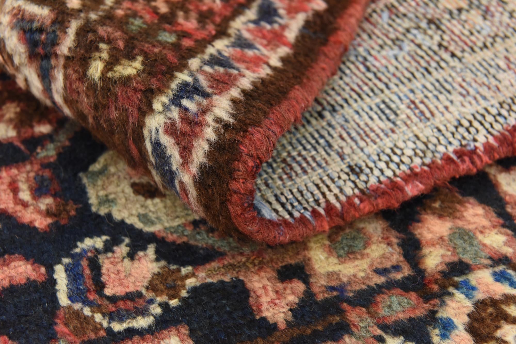 3' 8 x 10' 6 Hand Knotted Hossainabad Persian Wool Runner Rug