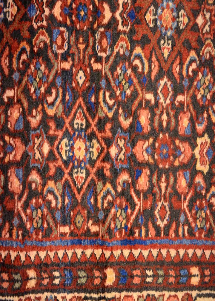 3' 8 x 12' 10 Hand Knotted Hossainabad Persian Wool Runner Rug