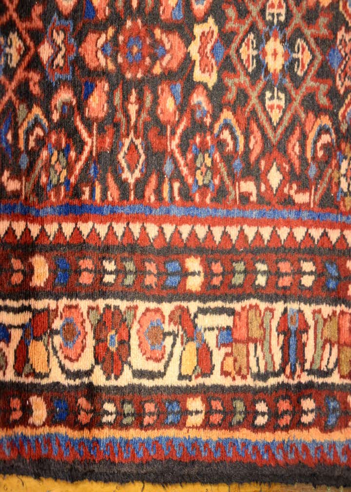 3' 8 x 12' 10 Hand Knotted Hossainabad Persian Wool Runner Rug
