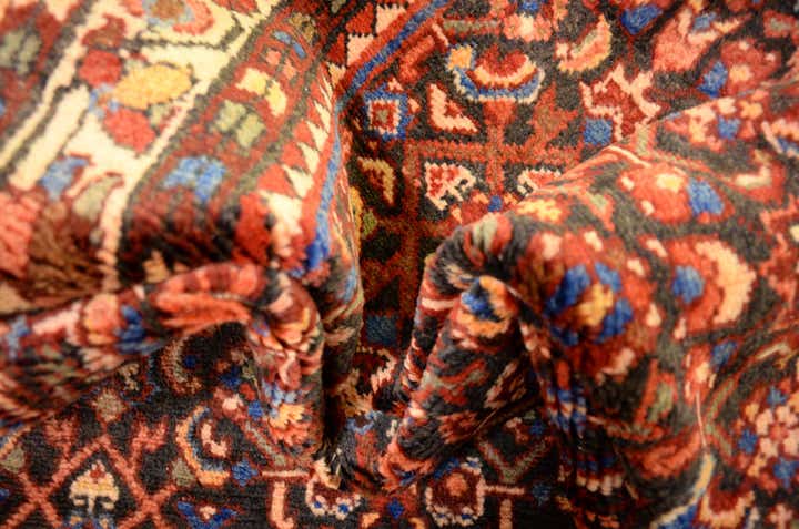 3' 8 x 12' 10 Hand Knotted Hossainabad Persian Wool Runner Rug
