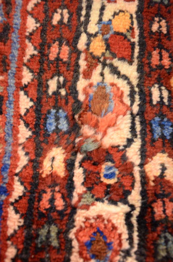 3' 8 x 12' 10 Hand Knotted Hossainabad Persian Wool Runner Rug