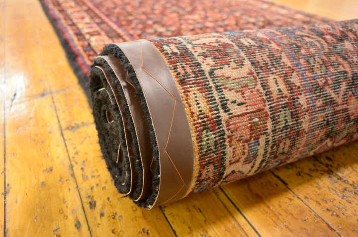 3' 8 x 12' 10 Hand Knotted Hossainabad Persian Wool Runner Rug