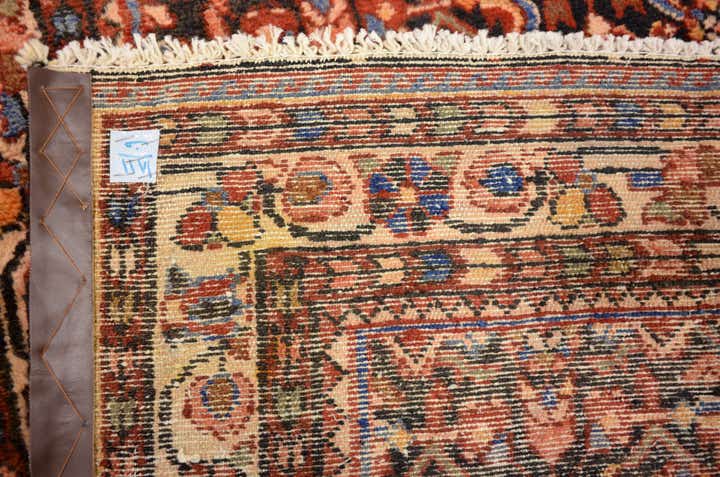 3' 8 x 12' 10 Hand Knotted Hossainabad Persian Wool Runner Rug