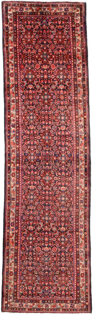 3' 8 x 12' 10 Hand Knotted Hossainabad Persian Wool Runner Rug