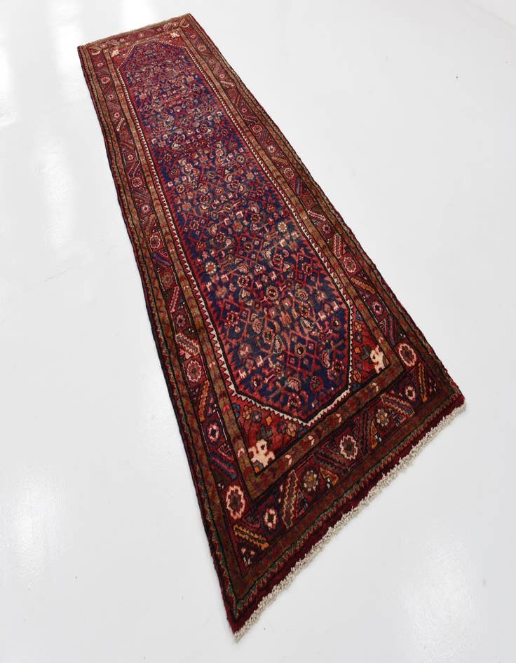 Detail image of 3' 7 x 10' 2 Hand Knotted Hossainabad Persian Wool Runner Rug