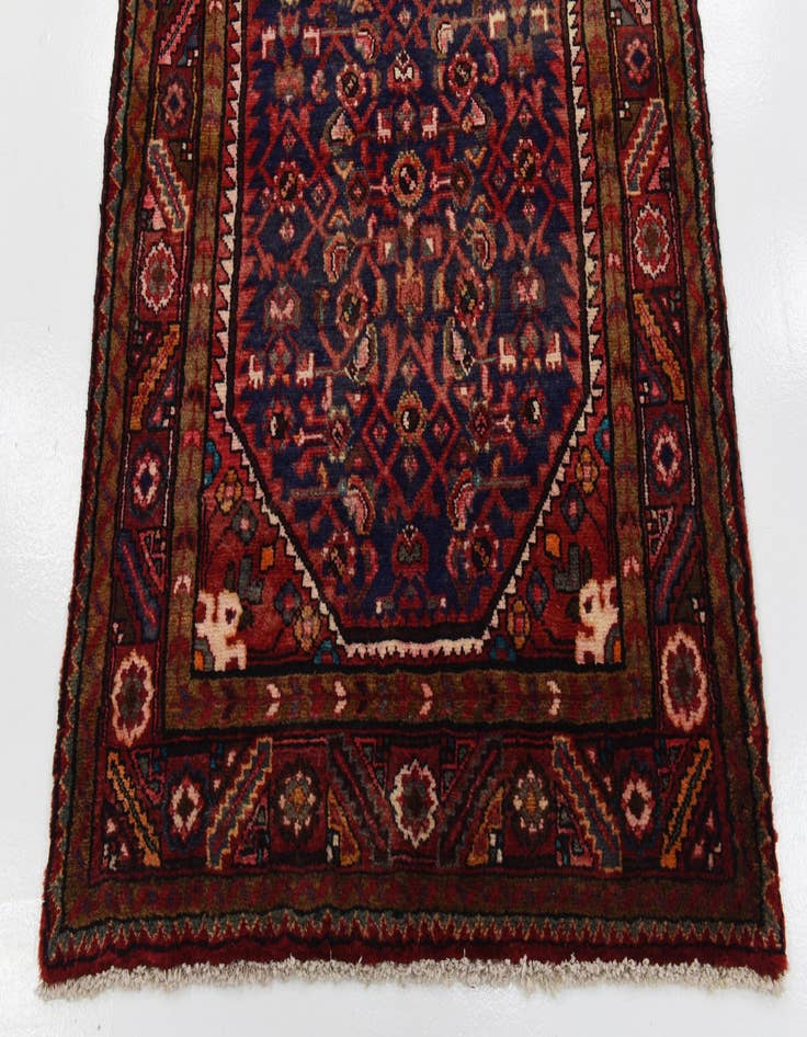 Detail image of 3' 7 x 10' 2 Hand Knotted Hossainabad Persian Wool Runner Rug