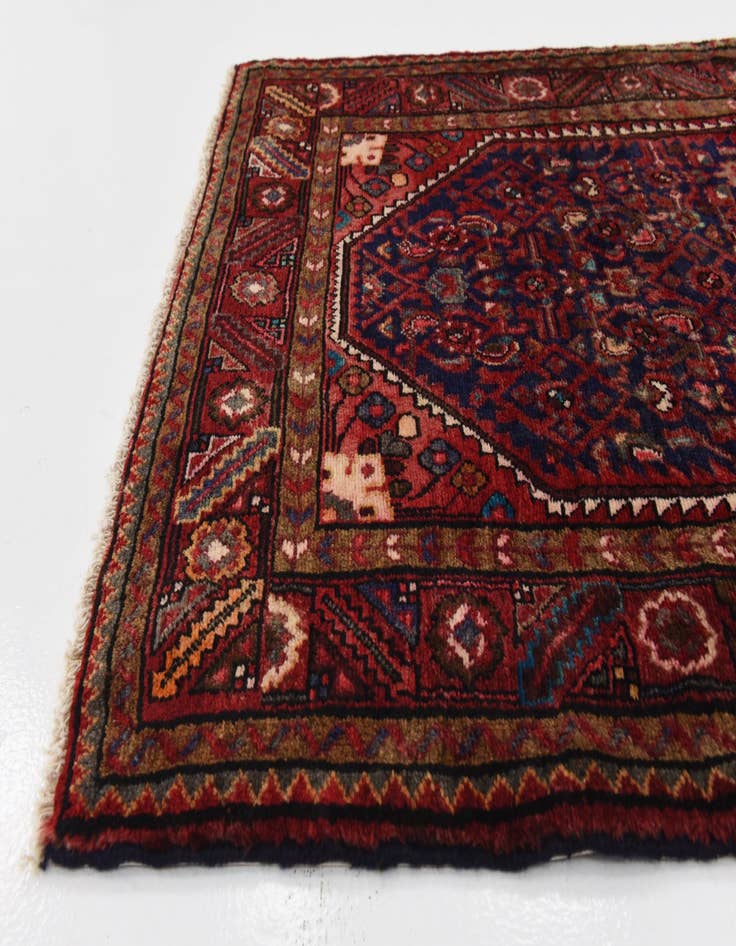 Detail image of 3' 7 x 10' 2 Hand Knotted Hossainabad Persian Wool Runner Rug