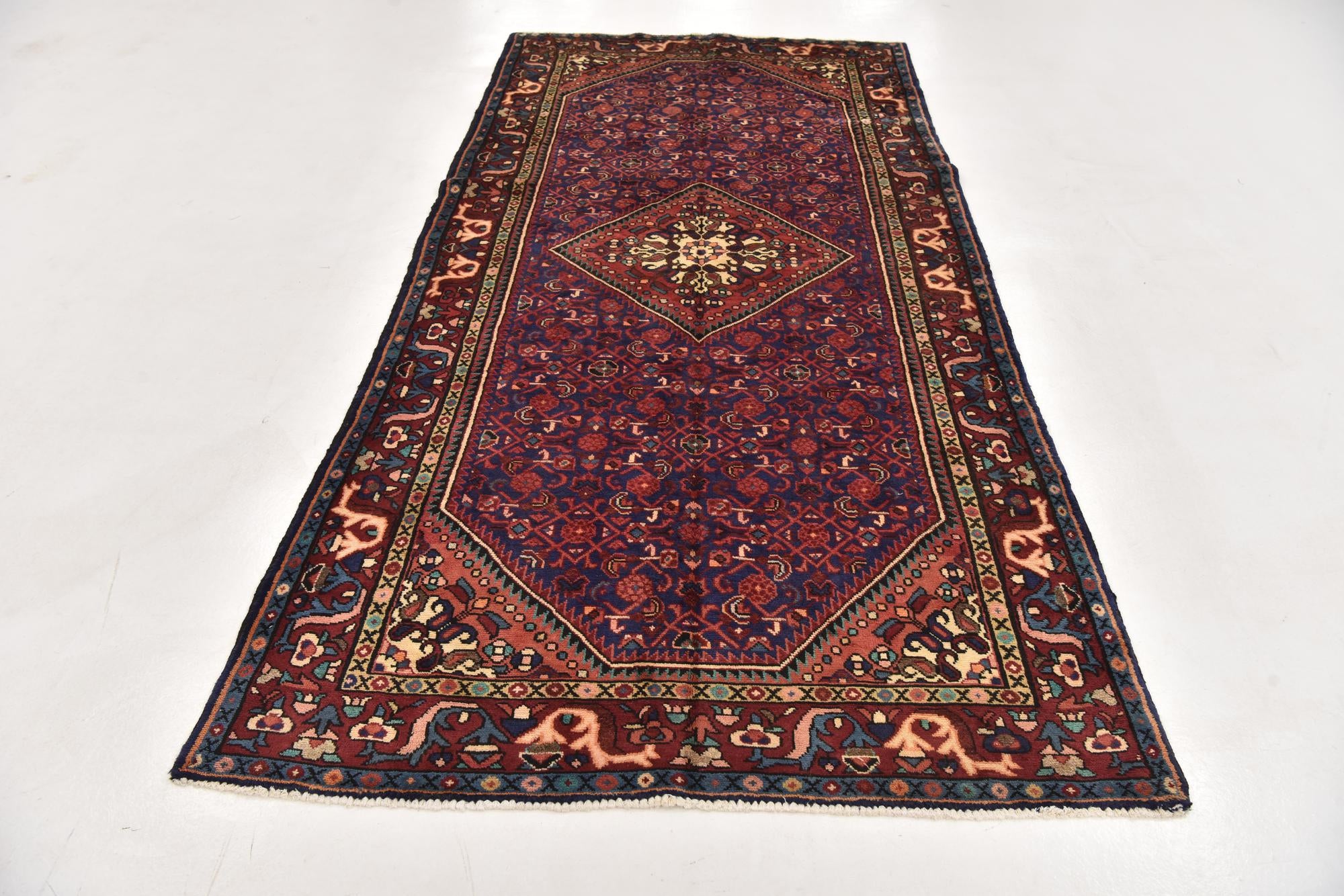 4' 10 x 10' 2 Hand Knotted Hossainabad Persian Wool Runner Rug