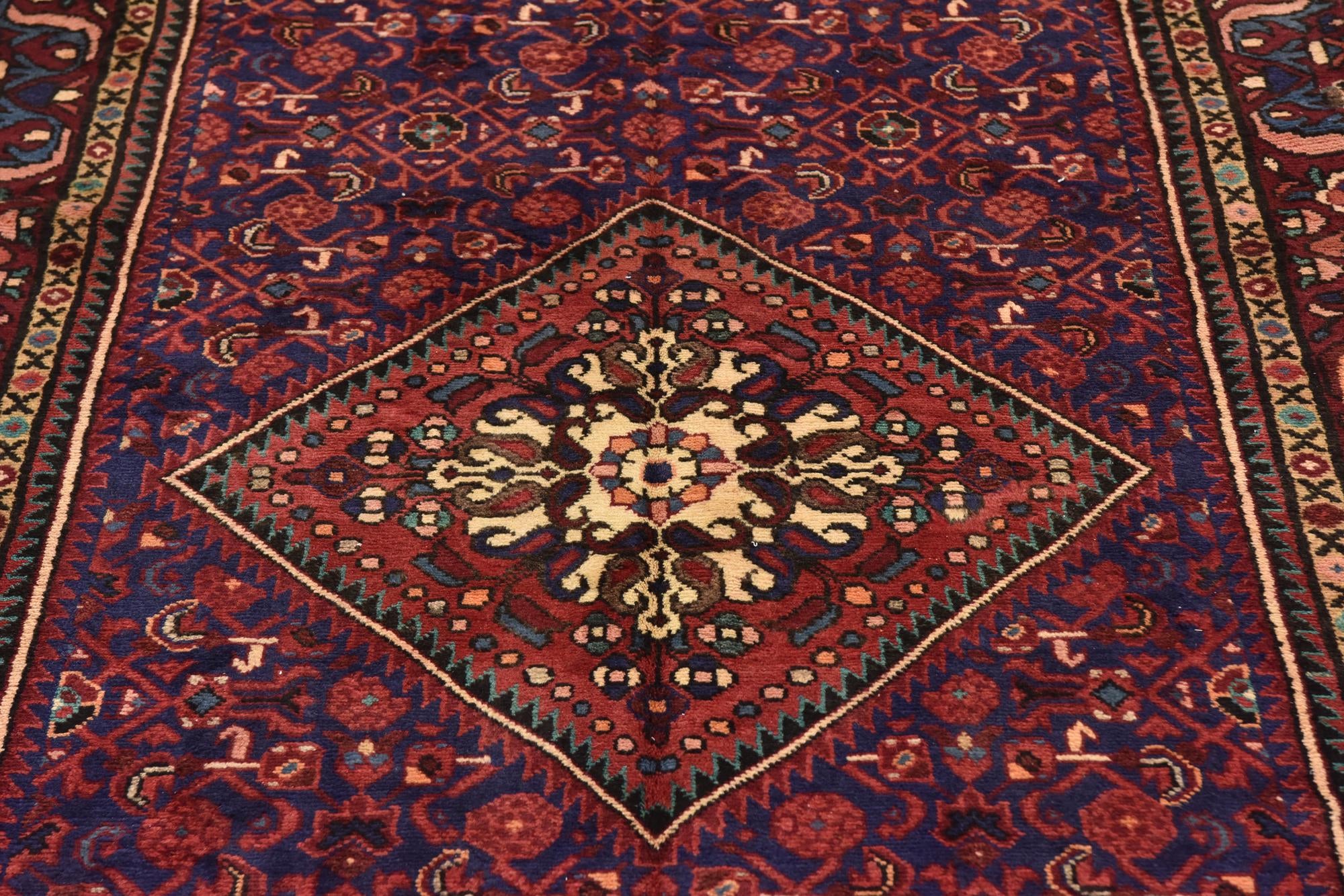 4' 10 x 10' 2 Hand Knotted Hossainabad Persian Wool Runner Rug