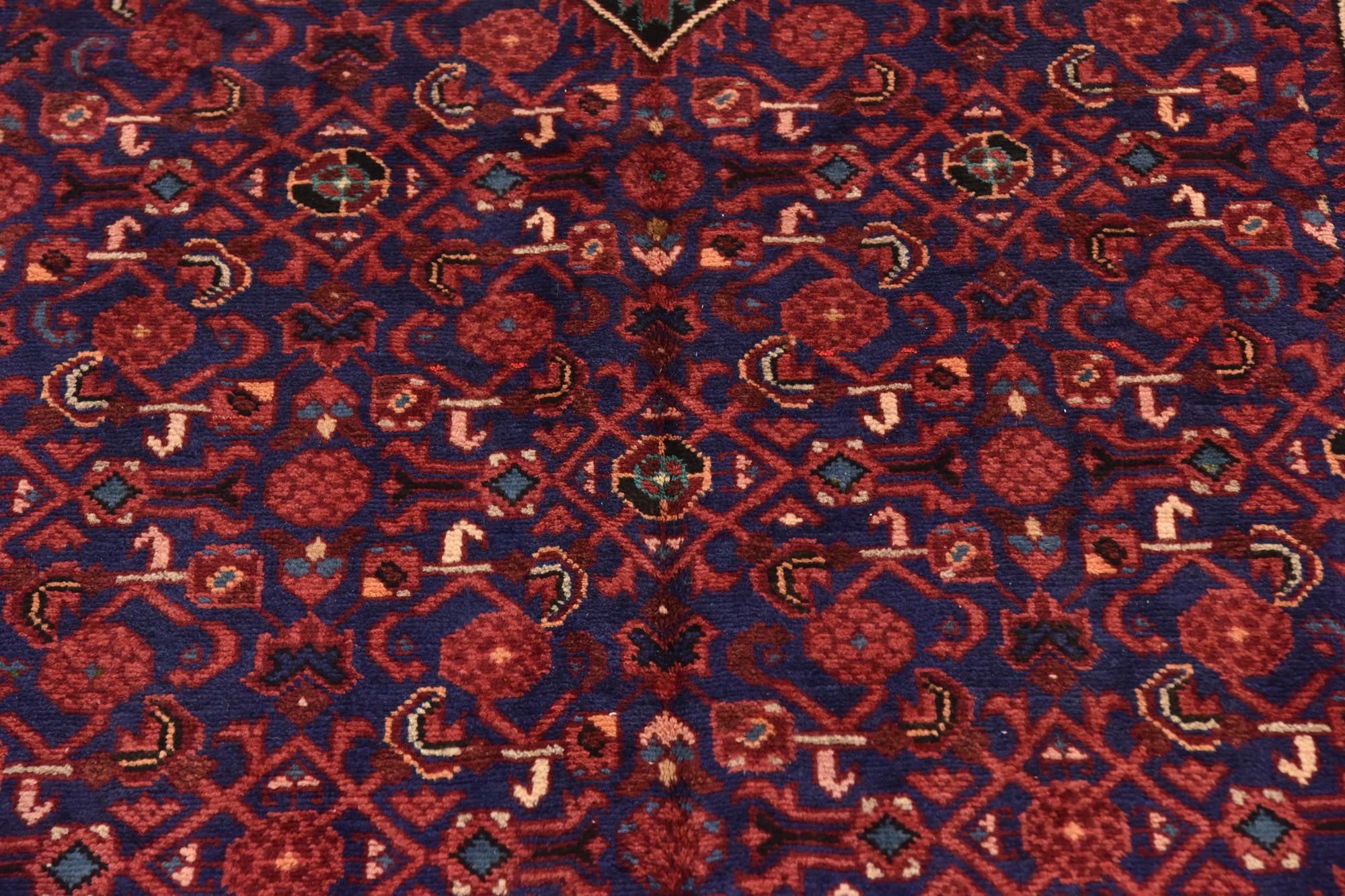 4' 10 x 10' 2 Hand Knotted Hossainabad Persian Wool Runner Rug