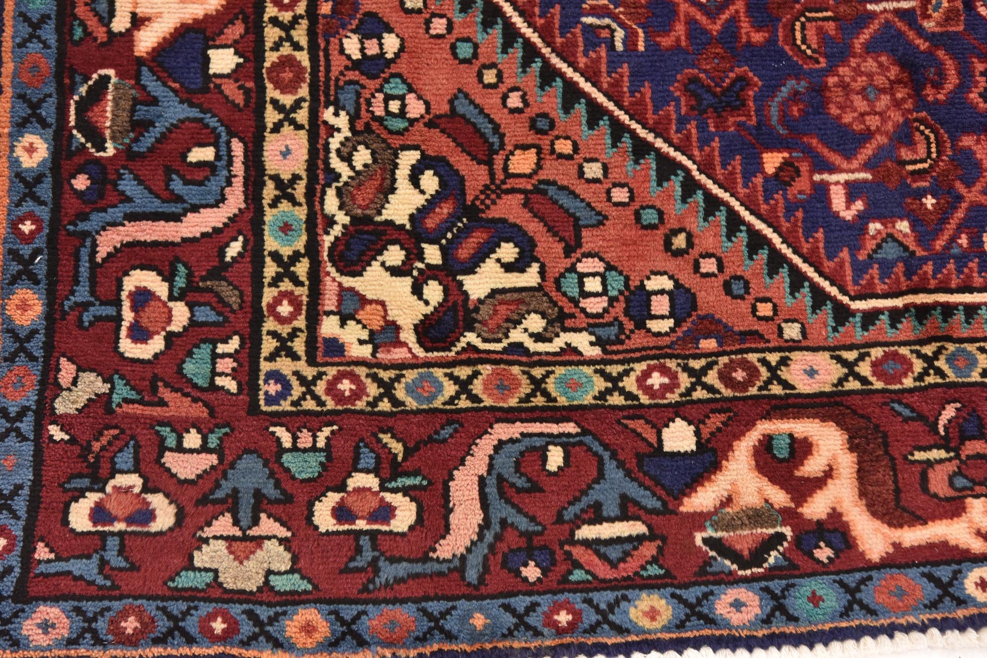 4' 10 x 10' 2 Hand Knotted Hossainabad Persian Wool Runner Rug
