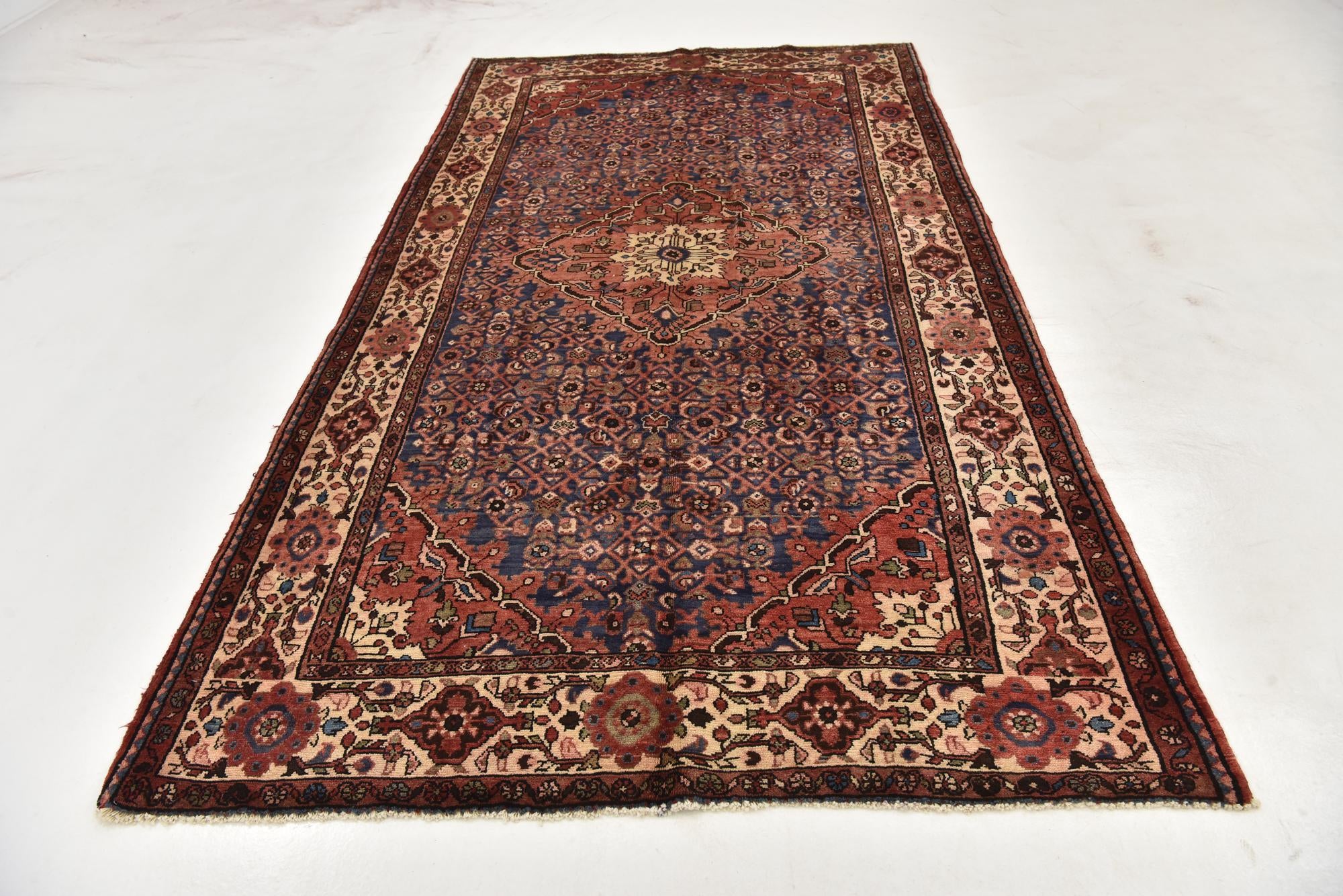 5' 9 x 10' 8 Hand Knotted Hossainabad Persian Wool Runner Rug