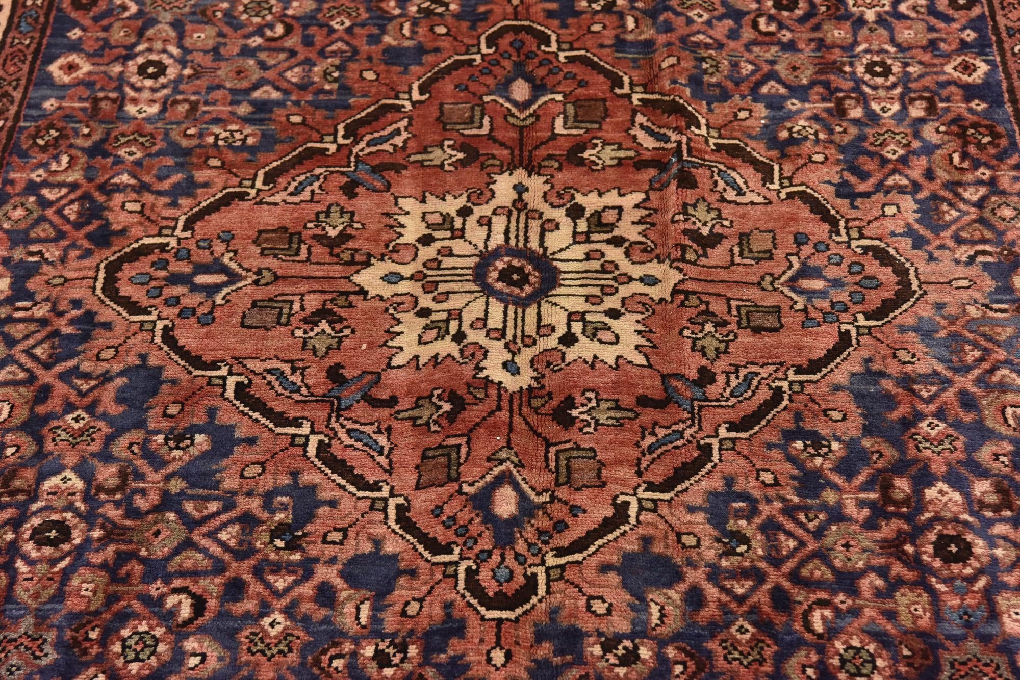 5' 9 x 10' 8 Hand Knotted Hossainabad Persian Wool Runner Rug