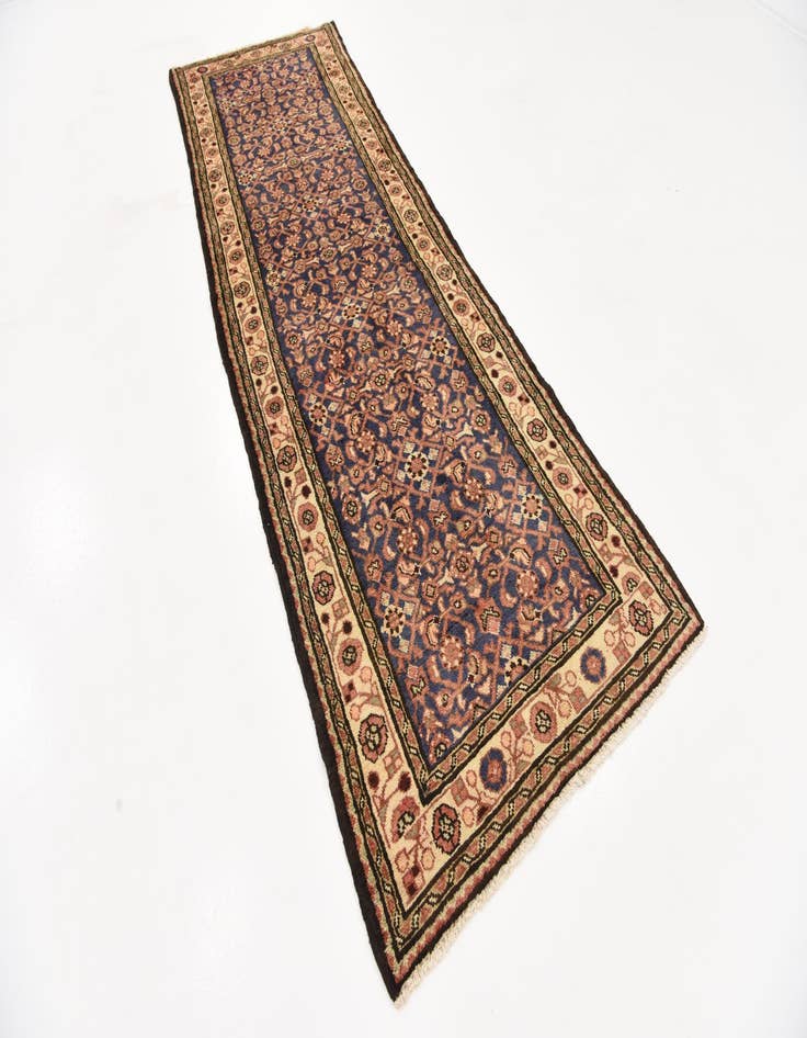 Detail image of 3' 5 x 10' 6  Hand Knotted Hossainabad Persian Wool Runner Rug