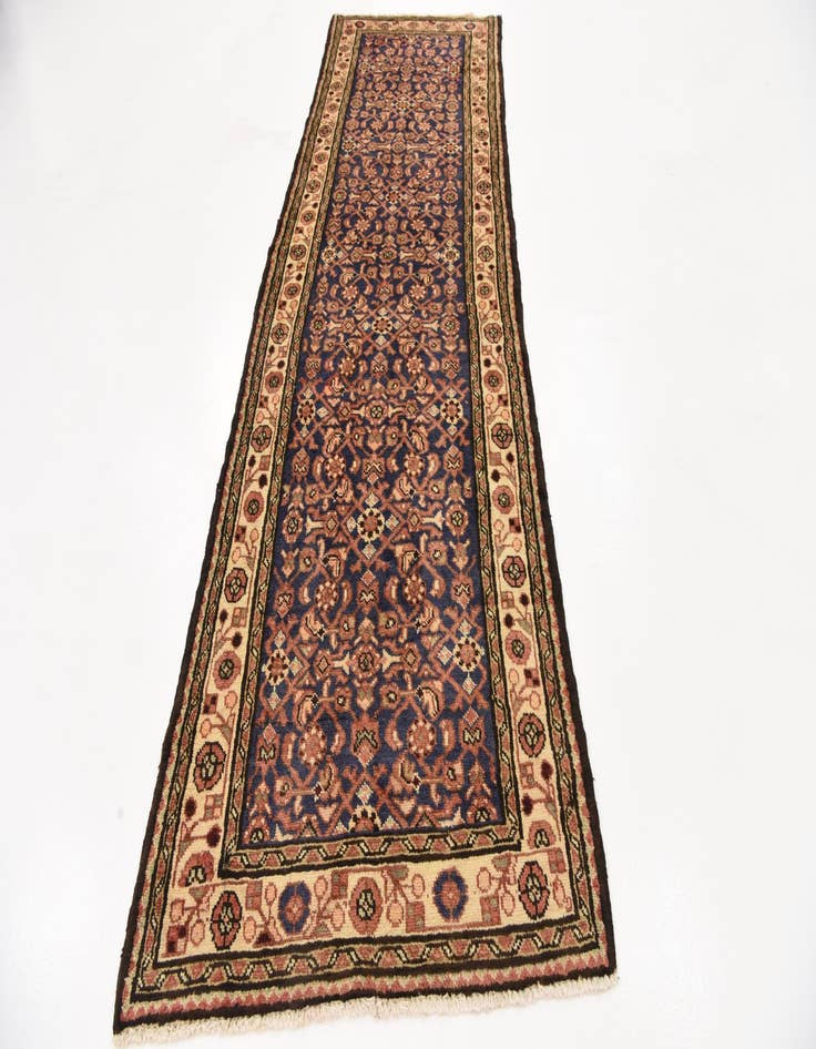 Detail image of 3' 5 x 10' 6  Hand Knotted Hossainabad Persian Wool Runner Rug