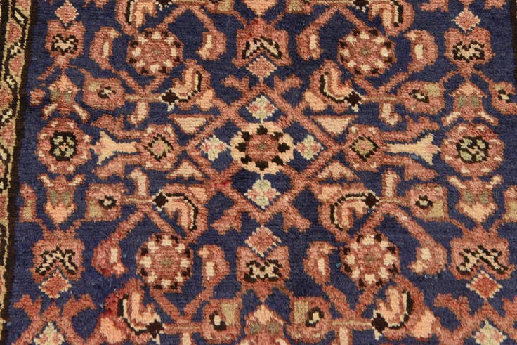Detail image of 105cm x 320cm anudado a mano Hossainabad Alfombra Persa Lana Pasillera