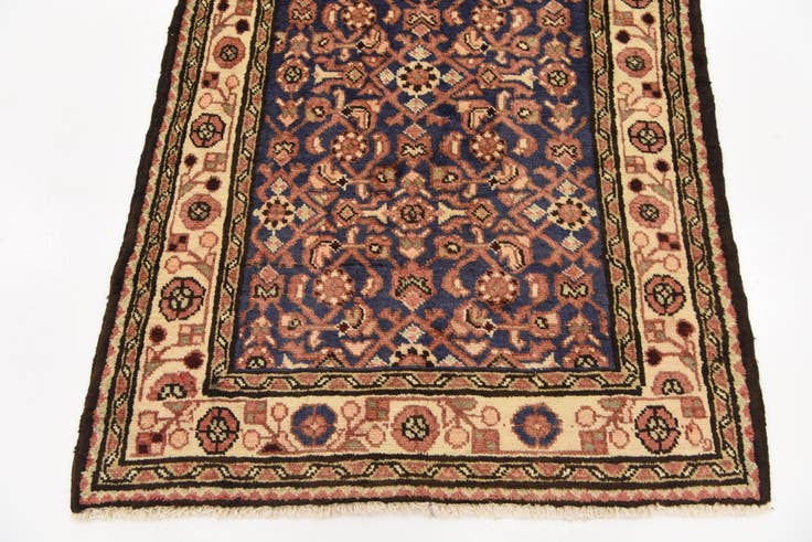 Detail image of 105cm x 320cm anudado a mano Hossainabad Alfombra Persa Lana Pasillera