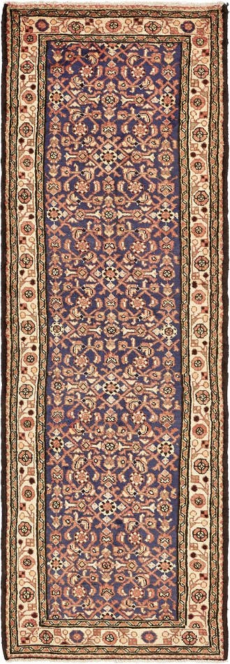 Detail image of 105cm x 320cm anudado a mano Hossainabad Alfombra Persa Lana Pasillera