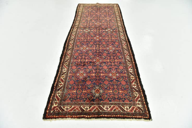 Detail image of 3' 9 x 10' 7 Hand Knotted Hossainabad Persian Wool Runner Rug