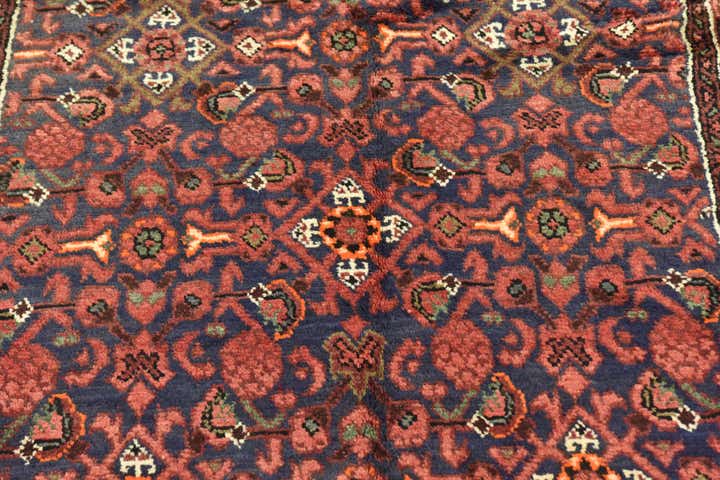 3' 9 x 10' 7 Hand Knotted Hossainabad Persian Wool Runner Rug