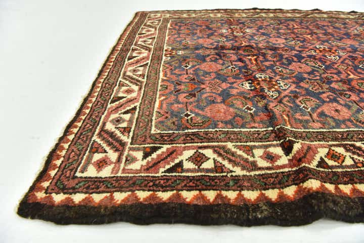 3' 9 x 10' 7 Hand Knotted Hossainabad Persian Wool Runner Rug