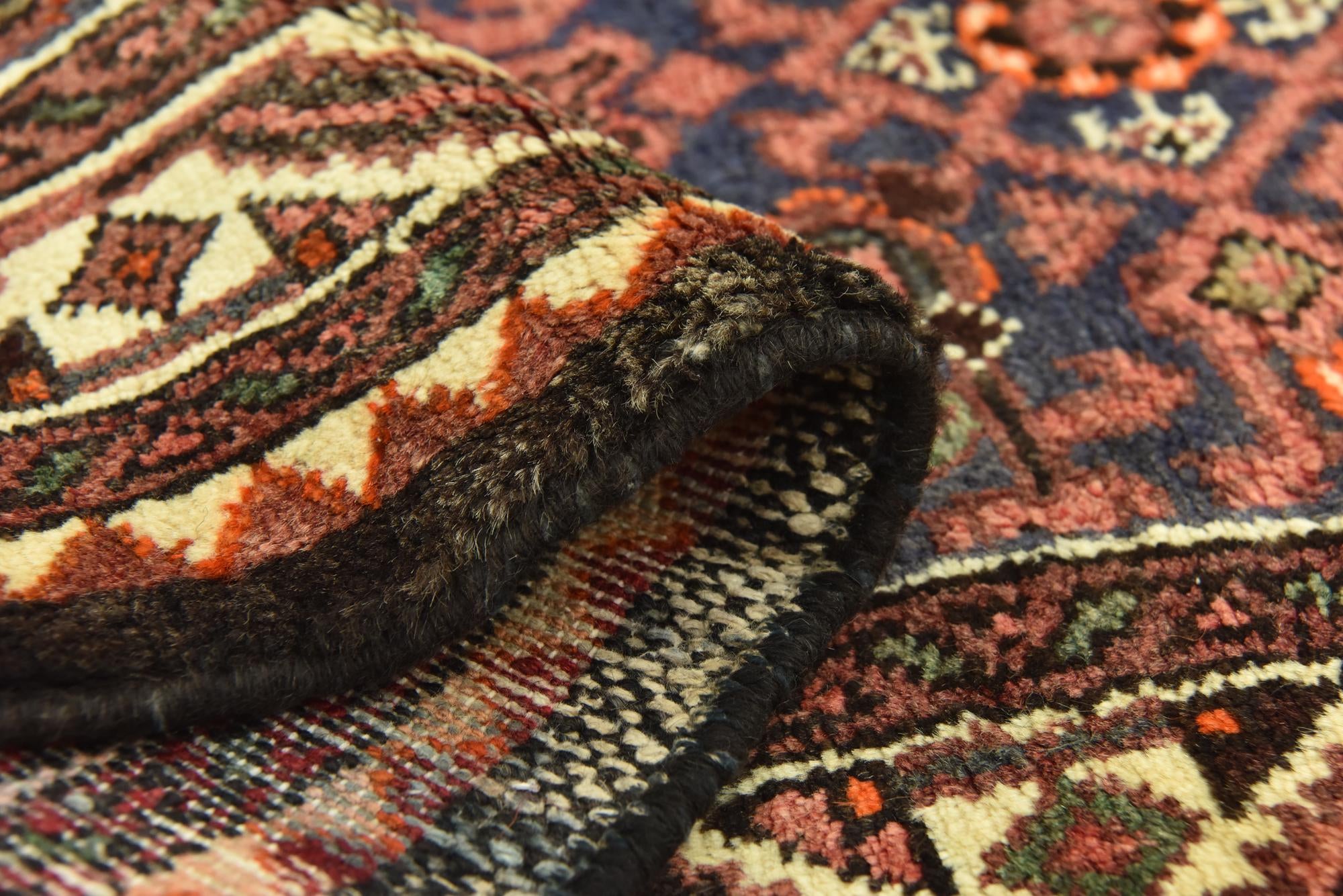 3' 9 x 10' 7 Hand Knotted Hossainabad Persian Wool Runner Rug